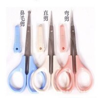 Kéo Cắt Mi Đầu Cong cắt lông mũi đầu thẳng tròn inox không rỉ, kéo nhẹ tay, vừa cầm, siêu xinh, đa n