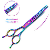 Kéo cắt mỏng cong cho thú cưng 7 Inch Kéo chải lông chó chuyên nghiệp Kéo mỏng bằng thép 440C cho chó mèo