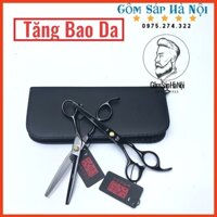 Kéo Cắt Tỉa Tóc  Kasho JS-6.0 Chất Thép Nhật Bản - Tăng Kem Dao Da Khi mua  Cả Cặp