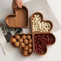 Kẹo Chắc Chắn Khay Gỗ Xếp Chồng Hộp Trái Cây Khô Đĩa Đai Ốc Khay Sáng Tạo Hình Tình Yêu Hộp Kẹo Nguyên Chất Gỗ