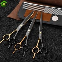 Kéo chải lông cho chó FUNG, Kéo cắt lông thú cưng mỏng cong chuyên nghiệp, Màu đen và thép không gỉ sắc nét an toàn cho thú cưng Kéo chải lông cho mèo