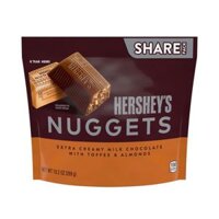 Kẹo Chocolate Hershey Nuggets Milk Toffee & Almonds 10.2Oz 289g