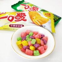 Kẹo chua một miếng Ji Wang Jia, kẹo siêu chua, đồ ăn nhẹ hoài niệm, kẹo hương vị trái cây cho tuổi thơ