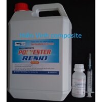 Keo composite (nhựa polyester) - 5 kg + 50 cc xúc tác + 1 xi lanh pha keo