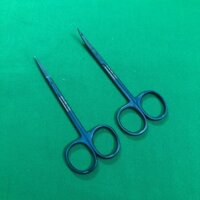 Kéo cong cắt chỉ, lưỡi mỏng full xanh cao cấp Gemany