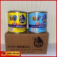 KEO DÁN ĐA NĂNG Epoxy 611 - 11kg / 675g, [491 CL tốt] chính hãng HCLB tiêu chuẩn -Điền đầy các khuyết tật trên về mặt gỗ