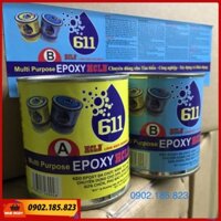KEO DÁN ĐA NĂNG Epoxy 611 chính hãng HCLB - 2,8Kg, [032 TCVN]: Xử lý khe nứt của tường, mái, và sàn bê tông