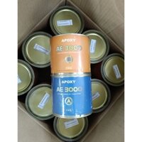 Keo dán đá ngoài trời AE3000 cặp ab 2kg màu trắng và xám