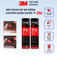Keo dán dạng xịt 3M Super 77 dán đa năng siêu dính, dán vải, dán giấy, phun mịn đẹp, bám dính cao - 475g - 3M CHÍNH HÃNG