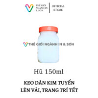 Keo dán kim tuyến lên vải, keo dán trang trí trái dừa, dưa hấu