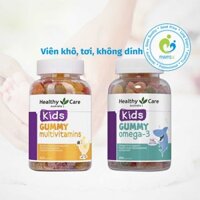 Kẹo dẻo (250v) bổ sung DHA và khoáng chất cho bé từ 2 tuổi Healthy Care Gummy Multivitamin/ Omega 3, Úc
