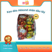 Kẹo dẻo Akkond nhân dâu tây 1KG, kẹo ăn vặt ngọt vừa, nhập khẩu Nga