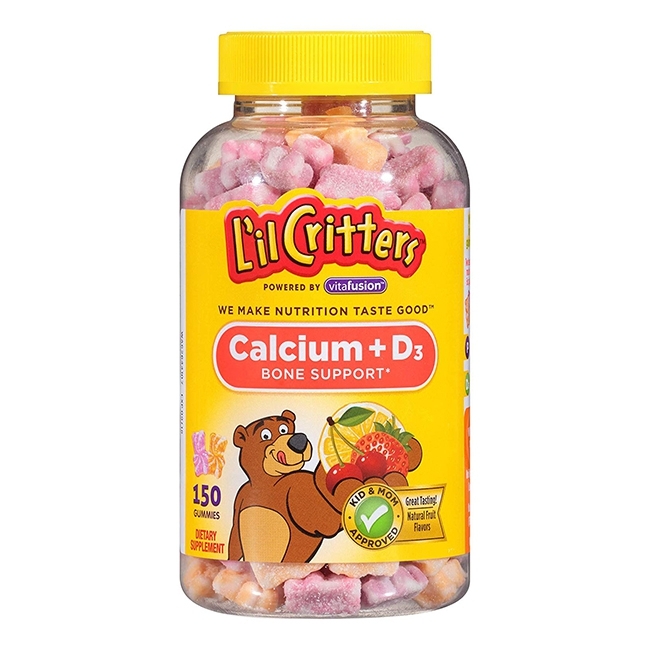 Kẹo dẻo bổ sung  canxi Gummy Bears L’il Critters Calcium + D3 150 viên