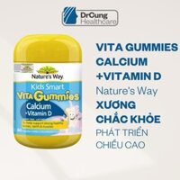 Kẹo dẻo Bổ sung Canxi và vitamin D Giúp Xương Chắc Khỏe Phát Triển Chiều Cao Nature's Way Vita Gummies Calcium Vitamin D
