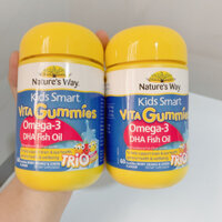 Kẹo Dẻo Bổ Sung Dầu Cá, DHA, bổ não cho bé trên 2 tuổi - Nature's Way Kids Smart Vita Gummies Omega-3 DHA Fish Oil (60v)