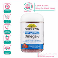 Kẹo Dẻo Bổ Sung Omega-3 Cho Người Lớn Nature's Way Adult Vita Gummies Omega-3 Úc Hộp 110 Viên