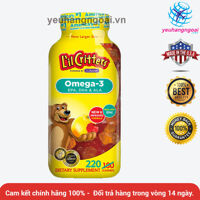 Kẹo dẻo bổ sung omega 3 và DHA giúp bé phát triển thị giác, thông minh hơn-L’il Critters Gummy Omega-3 plus EPA, DHA &ALA 220 viên của Mỹ