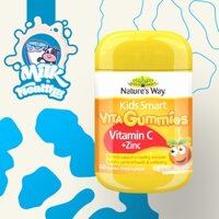 Kẹo dẻo bổ sung vitamin C và Kẽm cho bé Natures Way Kids Smart Vita Gummies Vitamin c & Zinc 60 viên Úc