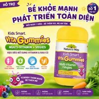 Kẹo dẻo bổ sung vitamin từ rau Nature's Way Vita Gummies Multivitamin+Vegies cho bé 60 viên bổ sung chất xơ cho bé phát triển toàn diện