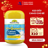 Kẹo Dẻo Canxi Cho Bé Nature’s Way Gummies Calcium + Vitamin D Hỗ Trợ Phát Triển Chiều Cao, Úc (60 Viên)