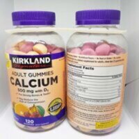 Kẹo dẻo Canxi Kirkland Signature Adult Gummies Calcium 500mg D3 – 120 viên