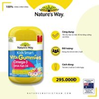 Kẹo Dẻo Cho Bé Nature's Way Kids Smart Vita Gummies Omega-3 DHA Fish Oil Tăng Cường Trí Thông Minh Cho Bé Hộp 60v