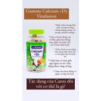 KẸO DẺO Chongườilớn GUMMIES CALCIUM + D3 VITAFUSION 😋Usa 100v