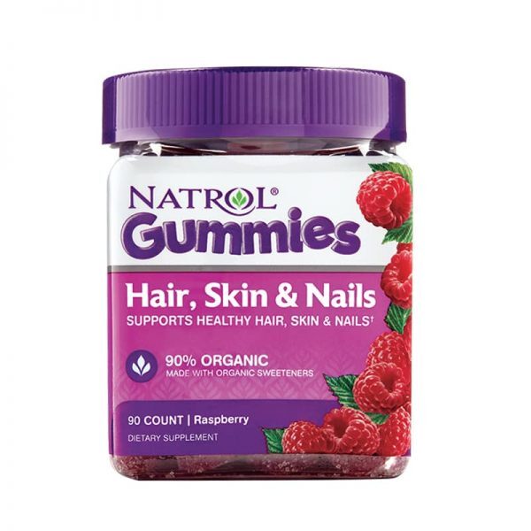 Kẹo dẻo đẹp da móng tóc Natrol Gummies Hair Skin Nails - 90 viên
