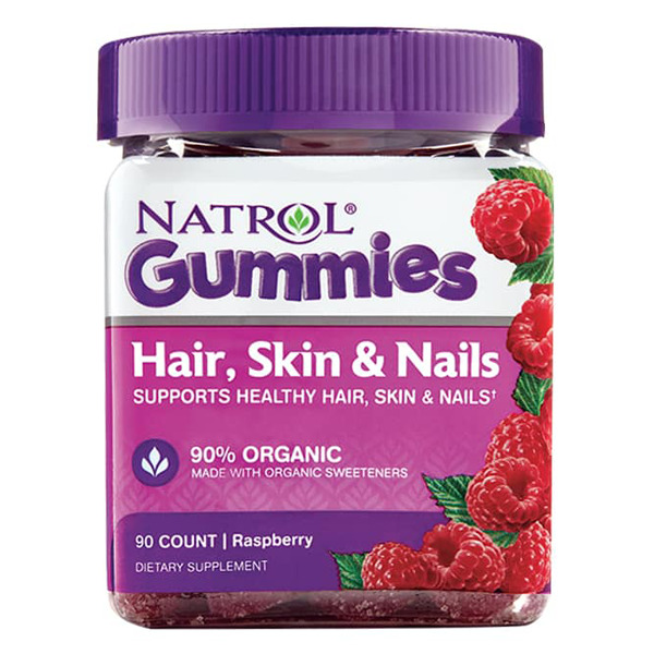 Kẹo dẻo đẹp da móng tóc Natrol Gummies Hair Skin Nails - 90 viên