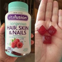 Kẹo dẻo dưỡng tóc, da và móng Vitafusion Gorgeous Hair, Skin & Nails Multivitamin 160 viên
