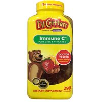 Kẹo dẻo gấu Immune C Plus Zinc & Vitamin D L’il Critters của Mỹ tăng sức đề kháng cho trẻ lọ 290 viên