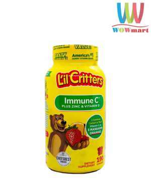 Kẹo dẻo gấu L'il Critters Immune Vitamin C Plus Zinc & Vitamin D - 190 viên