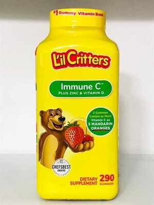 Kẹo dẻo gấu L'il Critters Immune Vitamin C Plus Zinc & Vitamin D - 190 viên