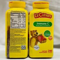 KẸO DẺO GẤU L'IL CRITTERS IMMUNE VITAMIN C PLUS ZINC & VITAMIN D, HỘP 290 gum