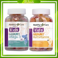 Kẹo dẻo Gummy Omega 3 và Vitamin  Gummy Multivitamins Healthy Care cho bé 250v Úc