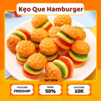 Kẹo Dẻo Hamburger Xiên Que🎁Chuppy Store🎁 Hộp 50 Kẹo Dẻo Trái Cây, Kẹo Cầu Vồng, Chip Chip Hình Hamburger, Đồ Ăn Vặt
