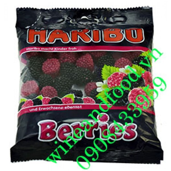 Kẹo dẻo Haribo Berries vị mâm xôi Đức 200g