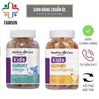 Kẹo dẻo Healthy Care Kids Gummy Omega 3/ Multivitamin (250 viên), Úc bổ sung dưỡng chất cho trẻ 2 tuổi trở lên
