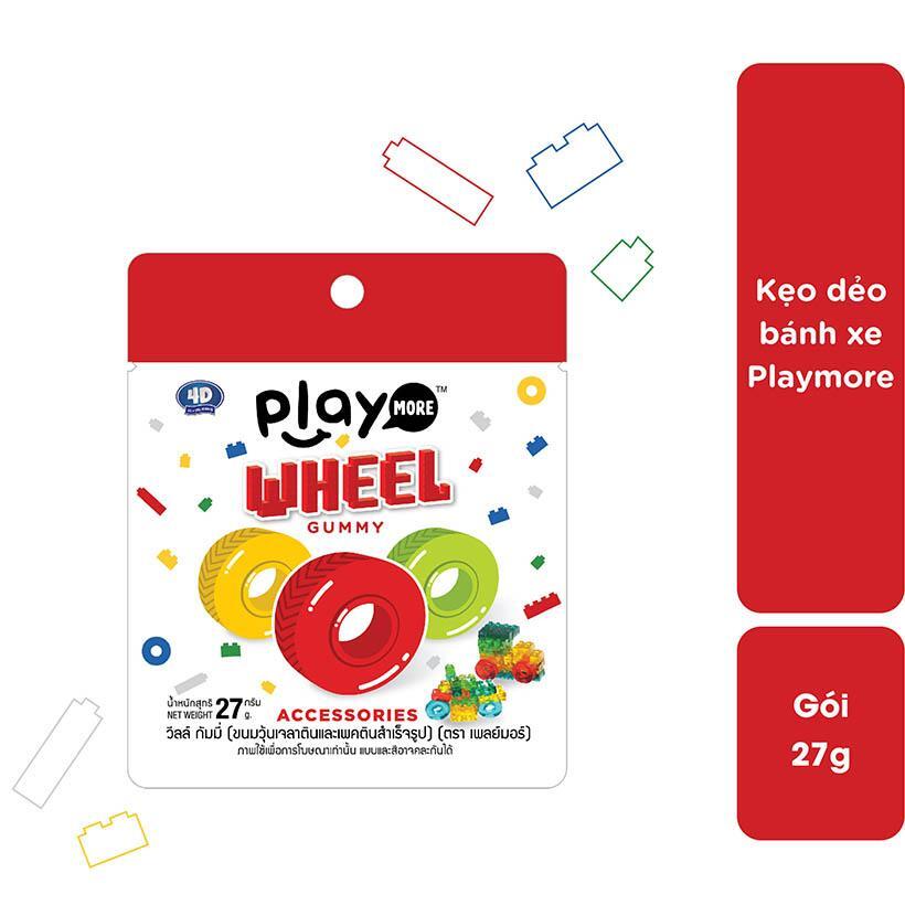 Kẹo dẻo hình bánh xe Play More Wheel gói 27g