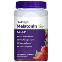 Kẹo dẻo hỗ trợ giấc ngủ ngon Natrol Melatonin 10mg Sleep Gummies (hương dâu) 140 viên