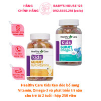 Kẹo Dẻo Multivitamin và Omega 3 Healthy Care Kids Gummy Cho Trẻ Từ 2 Tuổi - 250 viên