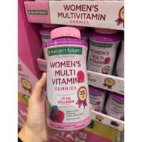 Kẹo dẻo Nature's Bounty Women's Multi Vitamin Gummies 240 viên 50mg Collagen Vị Mâm Xôi. Hàng Mỹ Ship Air