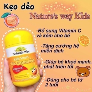 Kẹo Dẻo Nature's Way Kids Smart Vita Gummies Vitamin C Plus Zinc - 60 Viên