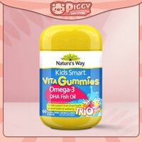 Kẹo dẻo Nature's Way Kids Smart Vita Gummies Omega 3 DHA Fish Oil 60 viên Úc
