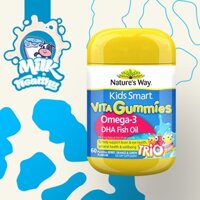 Kẹo dẻo Nature's Way Kids Smart Vita Gummies Omega-3 DHA Fish Oil 60 viên Úc cho bé