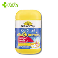 Kẹo dẻo Nature's Ways Kids Smart Vita Gummies Omega-3 DHA Fish Oil tốt cho não và mắt - 60 viên