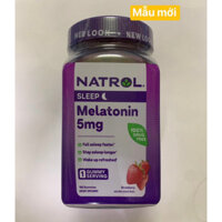 Kẹo dẻo ngủ ngon vị dâu Natrol Melatonin 5mg Sleep - 180 Viên