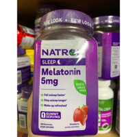 Kẹo dẻo ngủ ngon vị dâu Natrol Melatonin 5mg Sleep - 180 Viên
