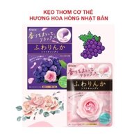 Kẹo Dẻo Thơm Cơ Thể, Dưỡng Da Căng Mịn Hương Hoa Hồng, Kẹo Hoa Hồng Collagen Kracie Cấp Nước Sáng Da Gói 10 Viên