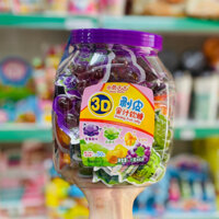 Kẹo Dẻo Trái Cây 3D Lột  Bóc Vỏ Hủ 60 Vỉ Mix 3 Vị